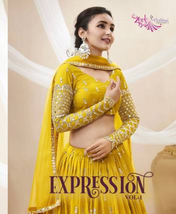 EXPRESSION VOL-1 BY ZEEL GERORGETTE LEHENGA CHOLI MANUFACTURER IN INDIA